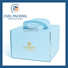 Eco-Friendly Full Color Printed Die-Cutting Handle Cake Box (CMG-cake box-007)